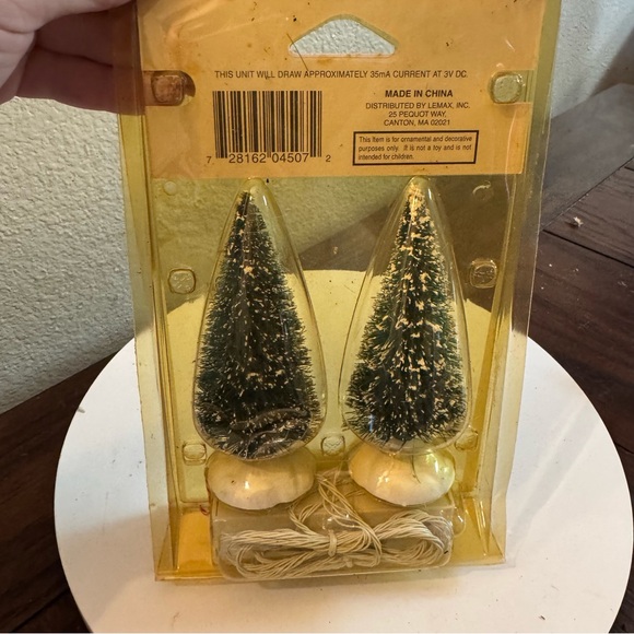 2000 Lemax “Shimmering Round Bristle Trees” Set Of 2 Item#04507 - Picture 4 of 6